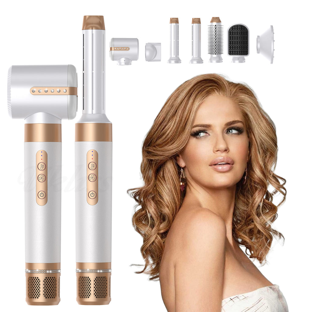 Multi-functional high-speed brushless noise-cancelling styling hair dryer hair dryer hair curler all-in-one hair comb with replaceable heads
