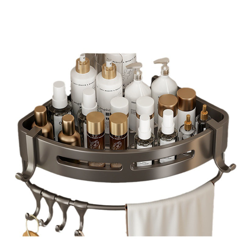 Manufacturer supplies bathroom triangular storage racks, toilet shelves, no-drill wall-mounted racks.