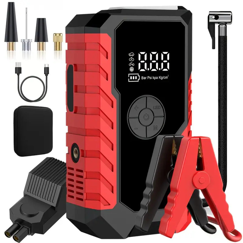 Cross-border hot product Qi 12V smart clip car starting power supply portable car wireless air pump power bank