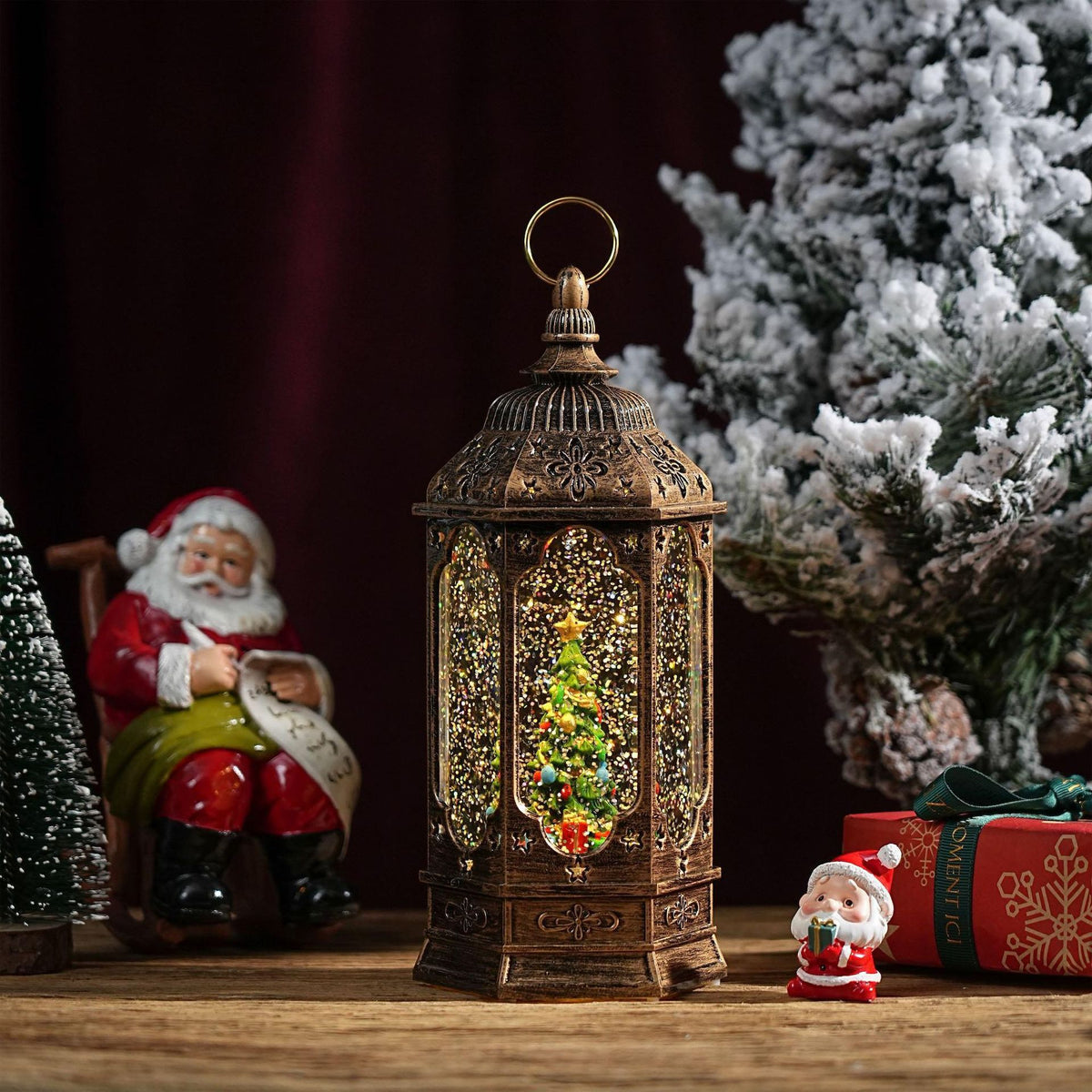 Cross-border Christmas decorations, LED water lanterns, old man and snowman indoor luminous night lights, creative home ornaments