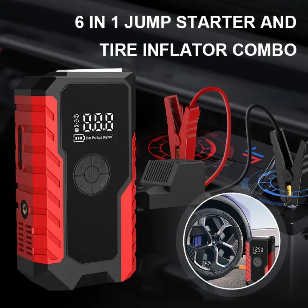 Cross-border hot product Qi 12V smart clip car starting power supply portable car wireless air pump power bank