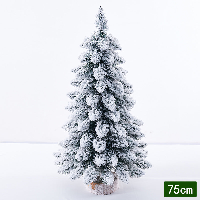 Factory direct sales of pointed, drooping mini flocked Christmas tree decorations, Christmas desktop ornaments, Nordic style.