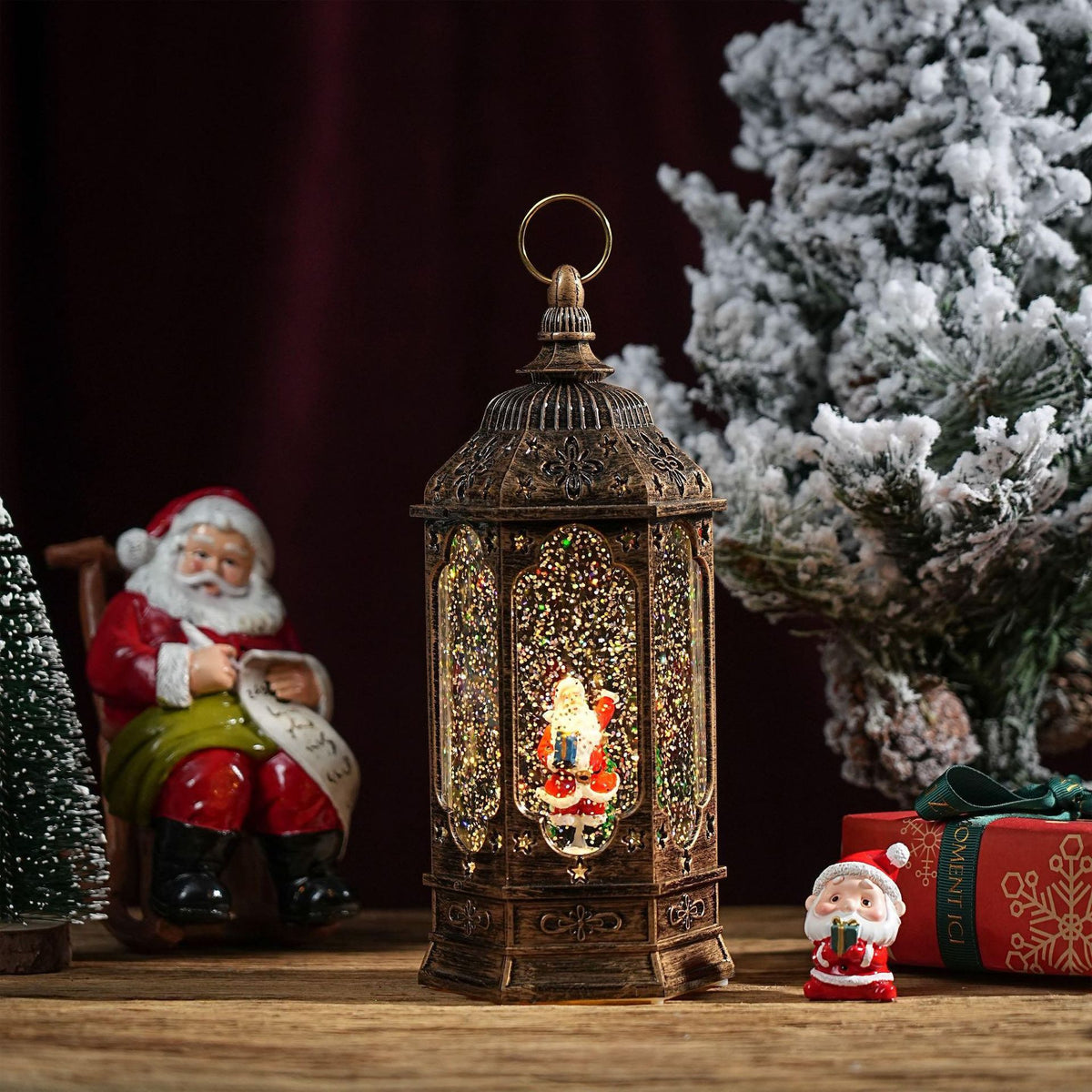 Cross-border Christmas decorations, LED water lanterns, old man and snowman indoor luminous night lights, creative home ornaments