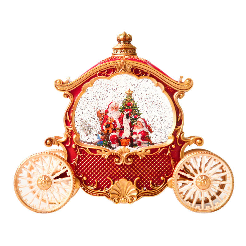 Christmas cross-border elderly carriage music box crystal ball children's holiday gift retro ornament gift