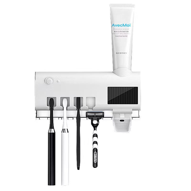 Smart UV Sterilization Toothbrush Sterilizer Multifunctional Family Toothbrush Holder Wall-mounted No-Punch Set