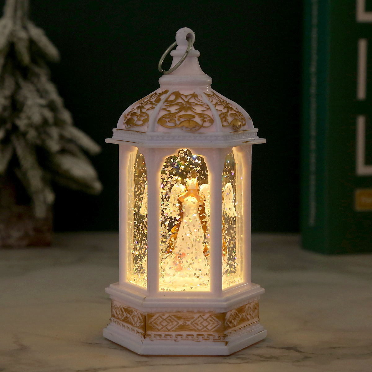 Christmas decorations, Christmas gifts, night lights, Santa Claus hexagonal lanterns, water-filled Christmas gifts for girlfriends