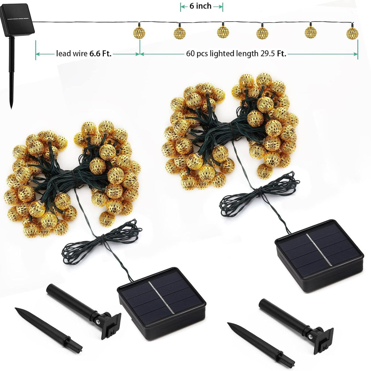 Moroccan Ball Christmas Lights Iron Art LED Lights with Solar Colored Lights Outdoor Decoration Spot Wholesale